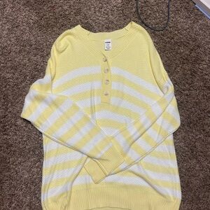 PINK Victoria's Secret Light Yellow Knit Cardigan